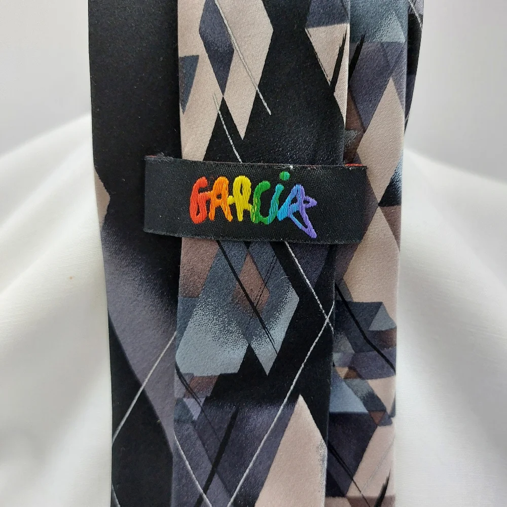J Garcia (Rainbow)  Men's Tie 100% Silk Necktie 62